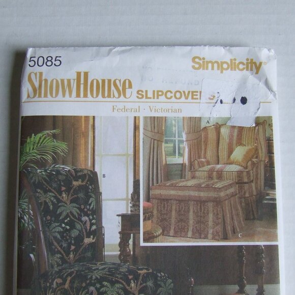 Simplicity ShowHouse chair cover sewing pattern uncut home linens furniture - Picture 2 of 9